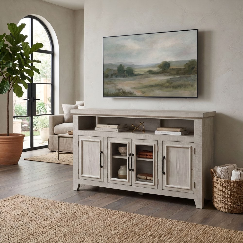 Origins by Alpine - Willow Creek 60" TV Console, White Wash - HG6055 view 9