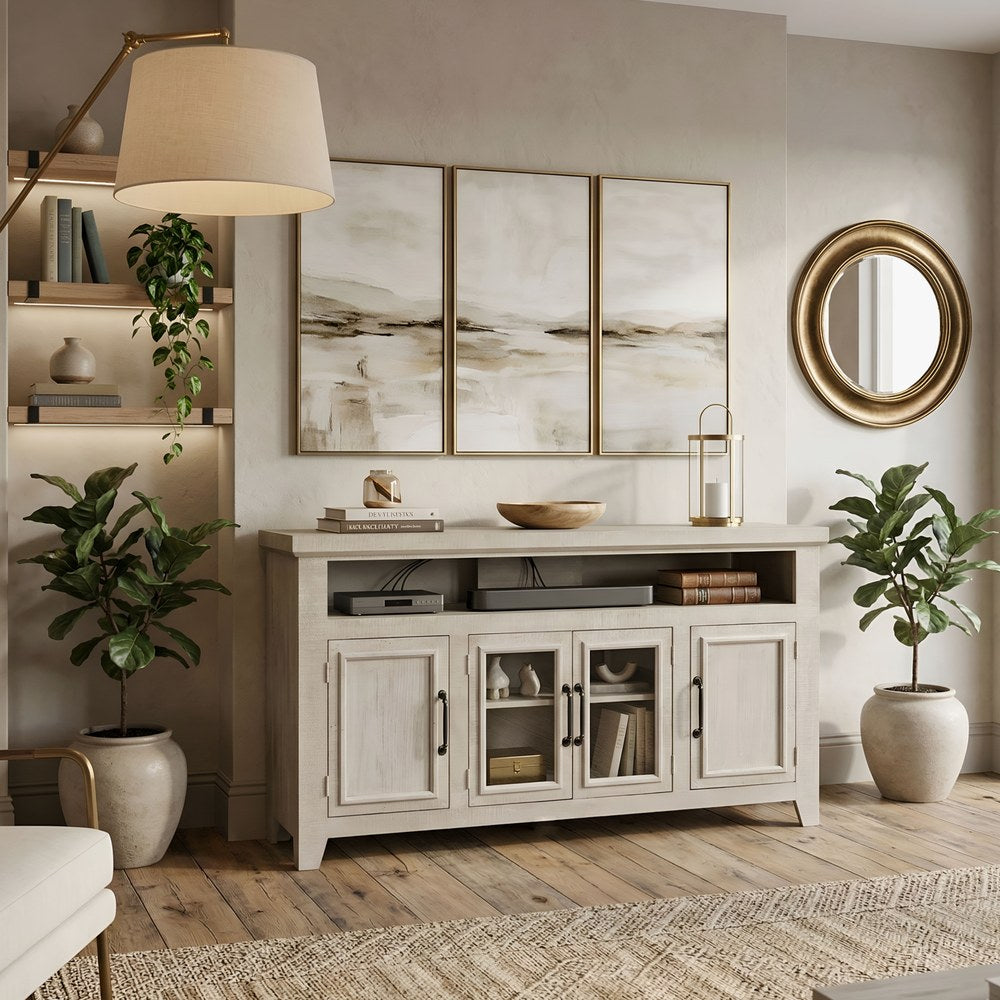 Origins by Alpine - Willow Creek 60" TV Console, White Wash - HG6055 view 10