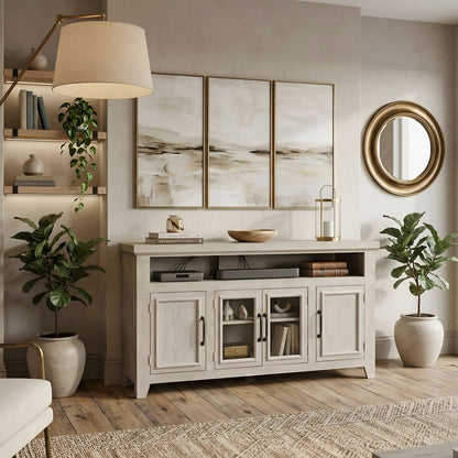 Origins by Alpine - Willow Creek 60" TV Console, White Wash - HG6055 view 10