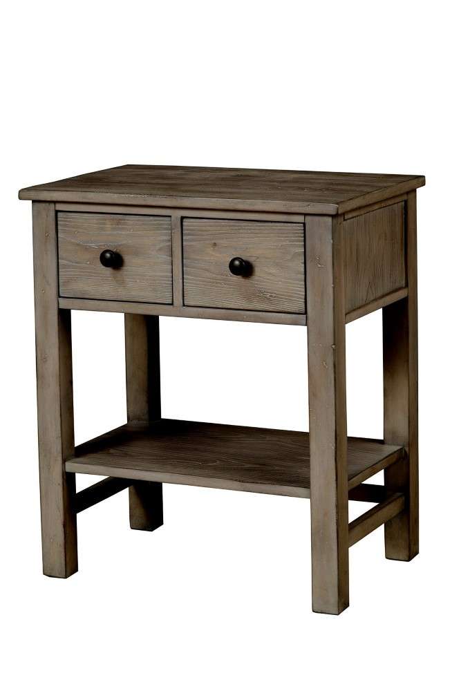 Origins by Alpine - Classic Nightstand in Natural Grey - 1817-02 veiw 2