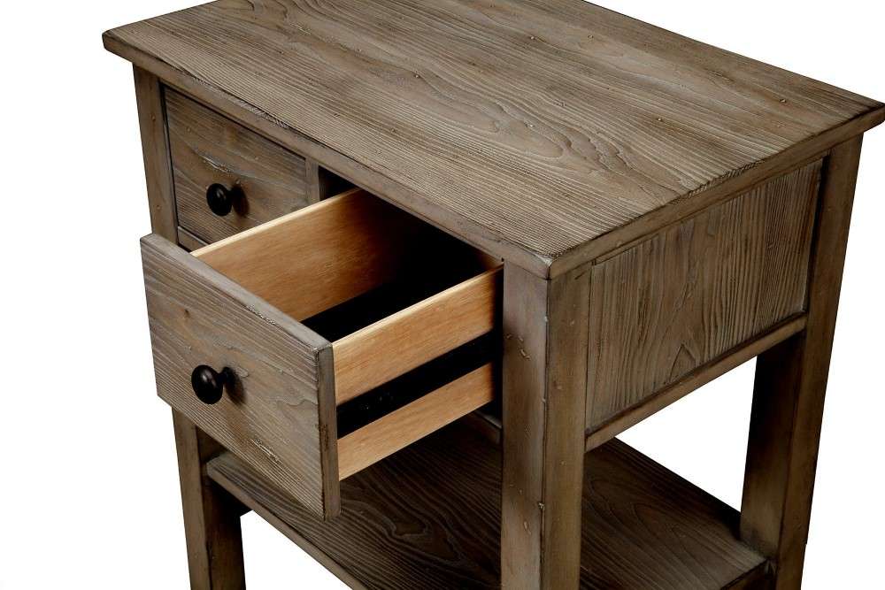 Origins by Alpine - Classic Nightstand in Natural Grey - 1817-02 veiw 3