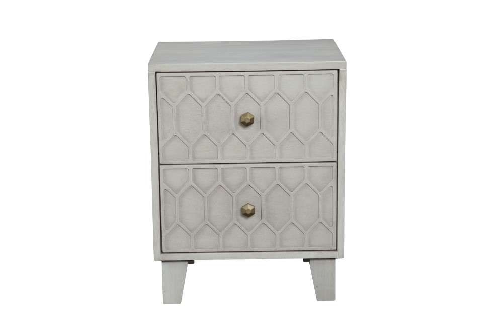 Origins by Alpine - Denver Two Drawer Nightstand in Grey - 2013-02 veiw 2