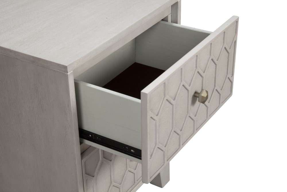 Origins by Alpine - Denver Two Drawer Nightstand in Grey - 2013-02 veiw 3