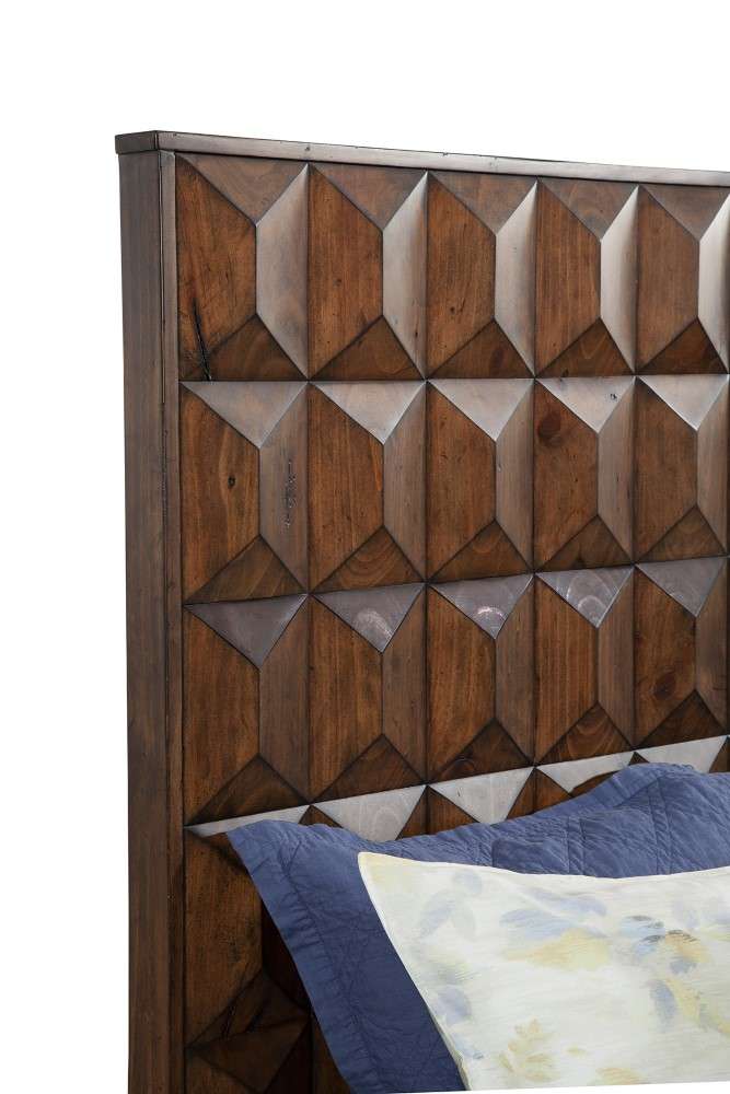 Origins by Alpine - Trig Queen Panel Bed in Mahogany - 5300-01Q veiw 3