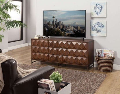 Origins by Alpine - Trig TV Console for TVs up to 70in in Mahogany - 5300-10 veiw 3