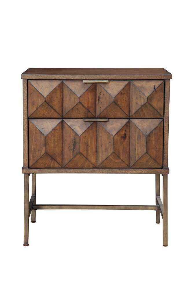 Origins by Alpine - Trig Two Drawer Nightstand in Brown - 5300-02 veiw 1