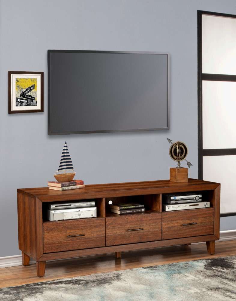 Origins by Alpine - Trinidad TV Console in Toffee - 2500-10 veiw 4