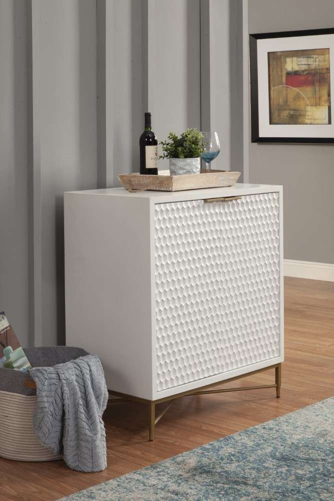 Origins by Alpine - White Pearl Bar Cabinet in White - 6400-17 veiw 2
