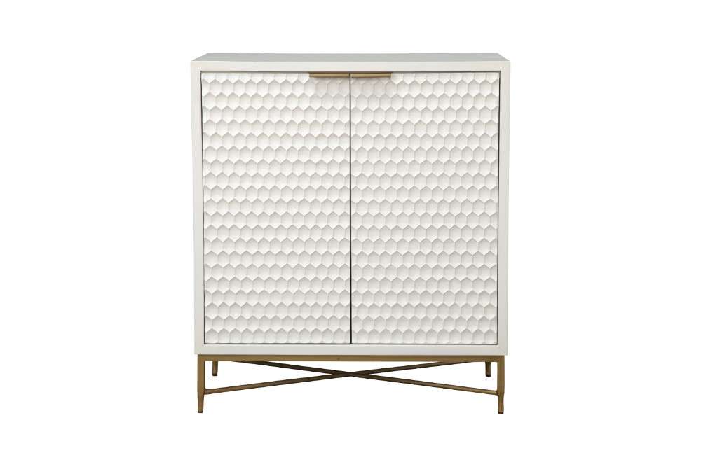 Origins by Alpine - White Pearl Bar Cabinet in White - 6400-17 veiw 3