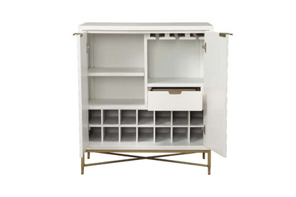 Origins by Alpine - White Pearl Bar Cabinet in White - 6400-17 veiw 4