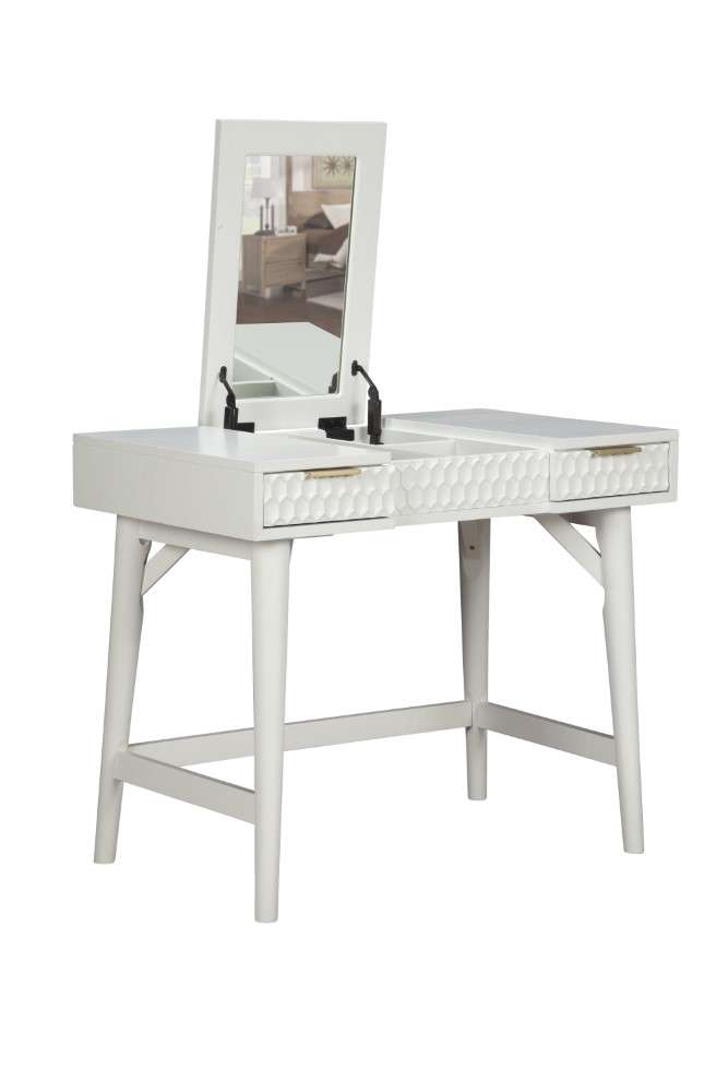 Origins by Alpine - White Pearl Bedroom Vanity in White - 6400-19 veiw 3