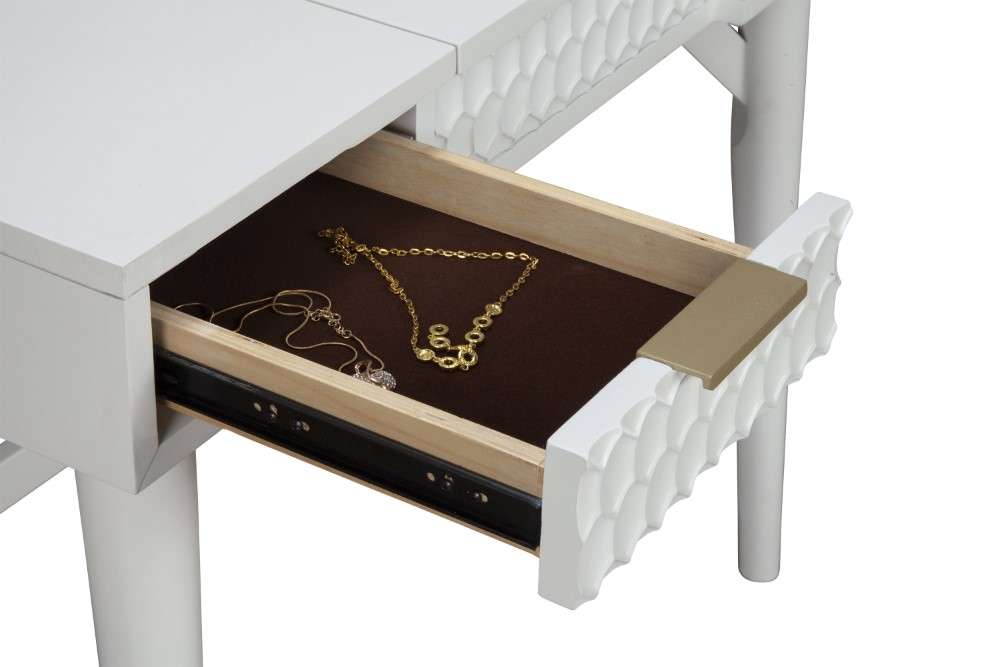 Origins by Alpine - White Pearl Bedroom Vanity in White - 6400-19 veiw 7