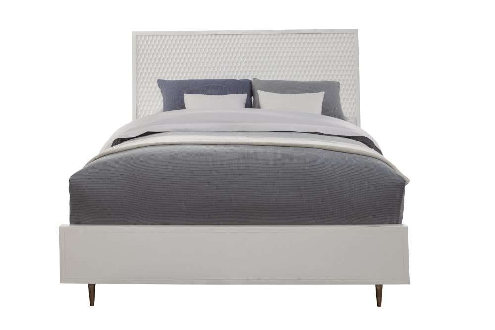 Origins by Alpine - White Pearl California King Panel Bed in White - 6400-07CK veiw 2