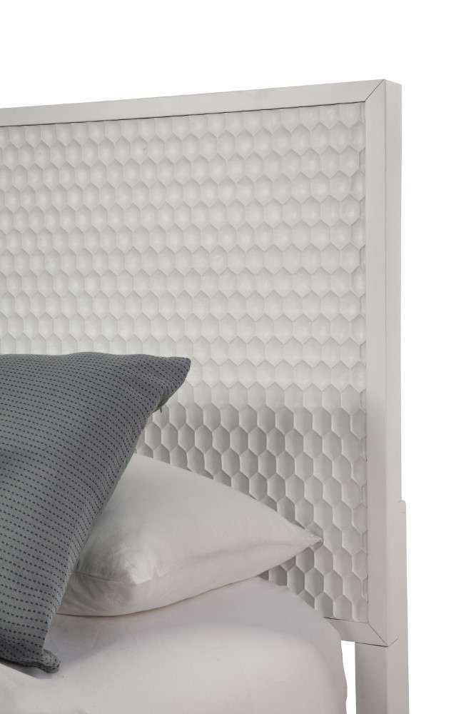 Origins by Alpine - White Pearl California King Panel Bed in White - 6400-07CK veiw 3