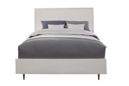 Origins by Alpine - White Pearl Queen Panel Bed in White - 6400-01Q veiw 2