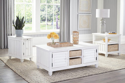 Palmetto Home - Cane Bay Cocktail Table with Rattan Baskets/Casters - 472-801 view 3