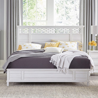 Palmetto Home - Cane Bay Queen Fretwork Panel Bed Complete - 472-230C view 3