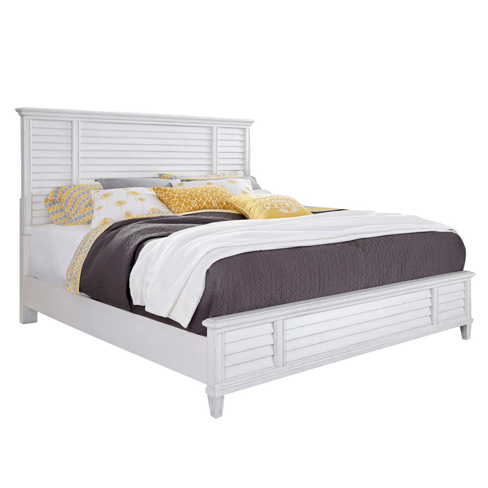 Palmetto Home - Cane Bay Queen Louvered Panel Bed Complete  - 472-210C view 1