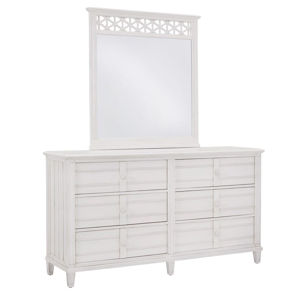 Palmetto Home - Cane Bay Six Drawer Dresser and Fretwork Mirror - 472-145-05 view 1