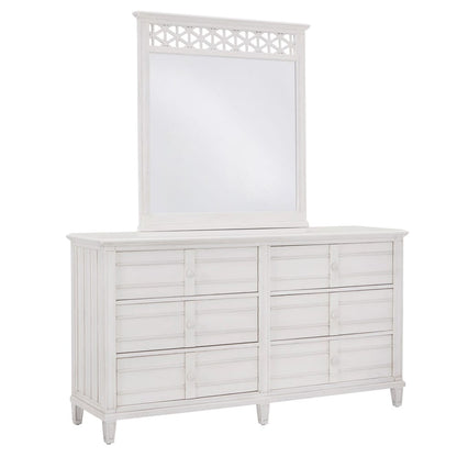 Palmetto Home - Cane Bay Six Drawer Dresser and Fretwork Mirror - 472-145-05 view 1