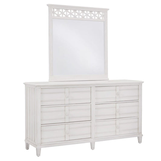 Palmetto Home - Cane Bay Six Drawer Dresser and Fretwork Mirror - 472-145-05 view 1