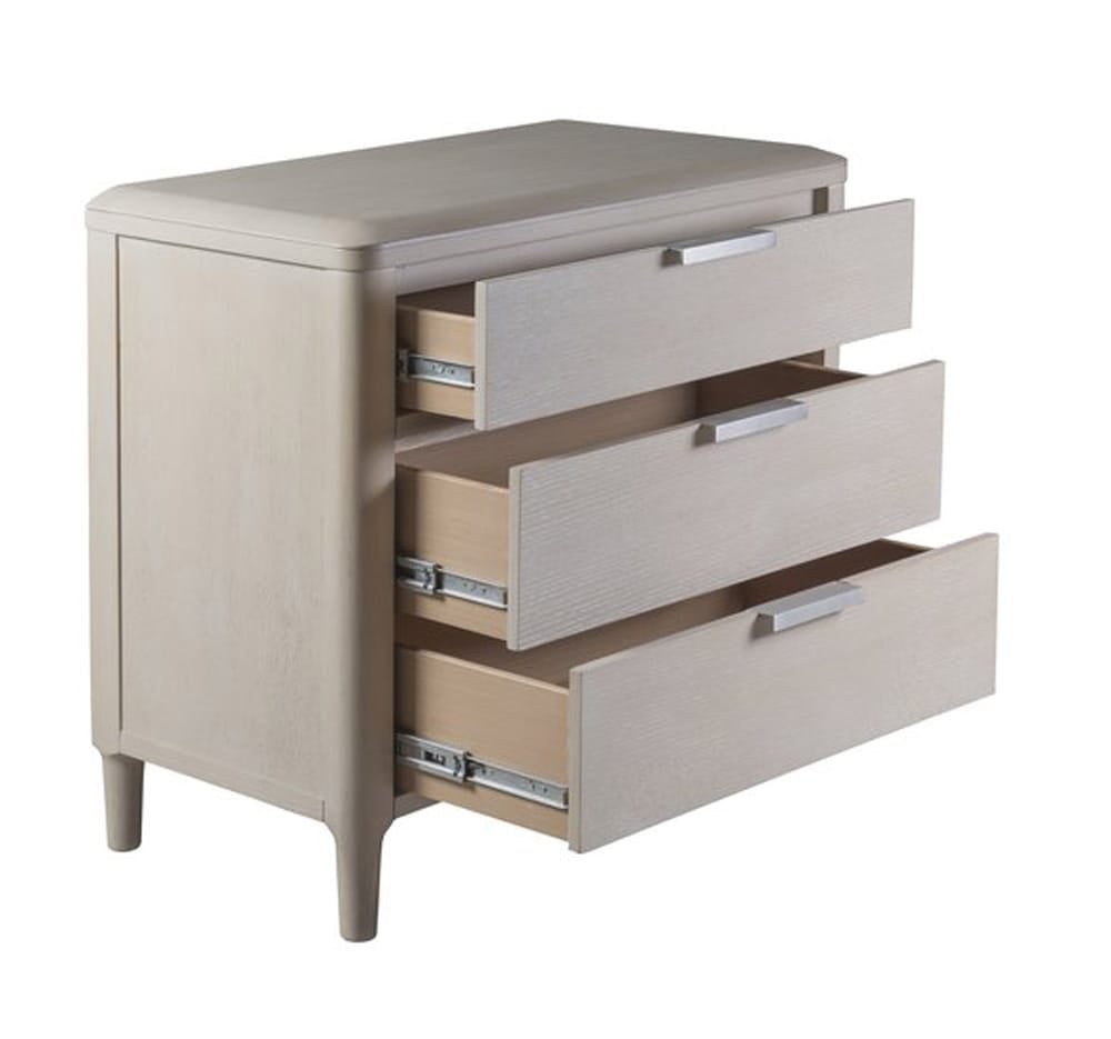 Palmetto Home - Pearl 3-drawer Nightstand with USB port - 230-3502 view 2