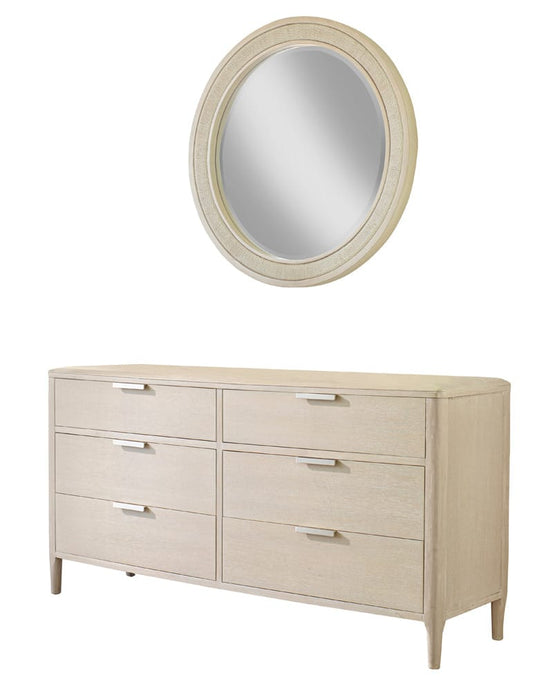 Palmetto Home - Pearl 6-Drawer Dresser and Woven Round Mirror Combo - 230-140-05M2 view 1