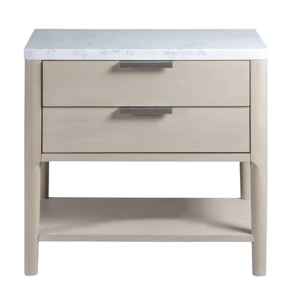 Palmetto Home - Pearl Leg Nightstand with Marble Top and USB Port - 230-3552 view 2