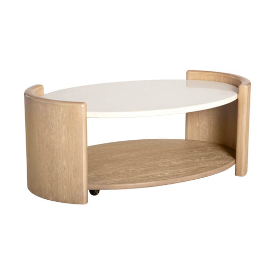 Panama Jack - Melia Oval Cocktail Table with Quartz Top and Casters - 145-805 view 1