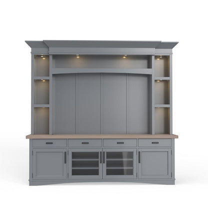Parker House - Americana Modern 92 in. TV Console with Hutch, Backpanel and LED Lights in Dove - AME92-4-DOV view 3