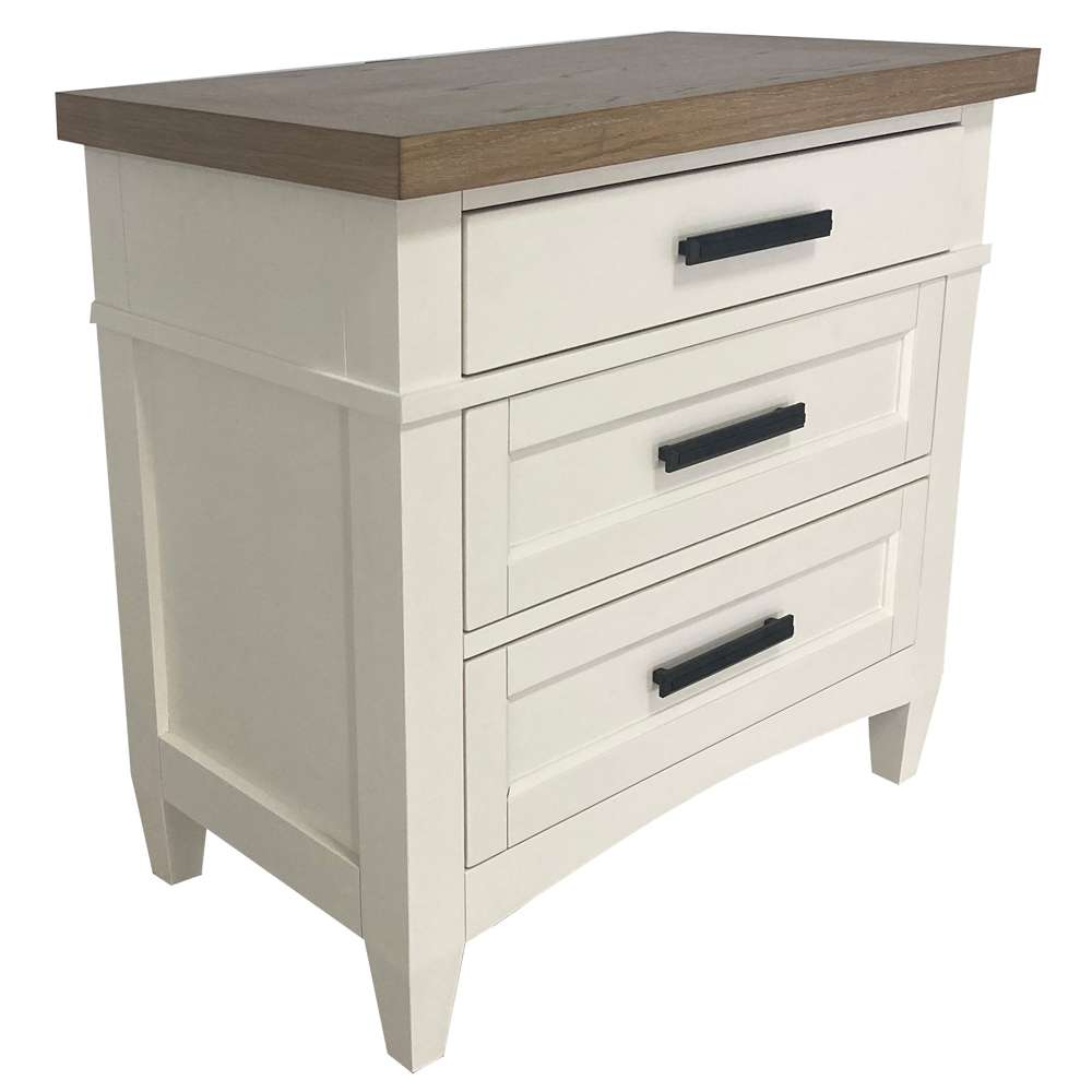 Parker House - Americana Modern Bedroom 3 Drawer Nightstand with charging station - BAME#51303-COT view 1