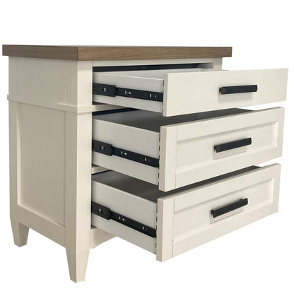 Parker House - Americana Modern Bedroom 3 Drawer Nightstand with charging station - BAME#51303-COT view 3