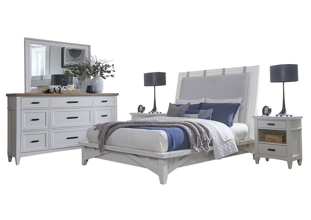Parker House - Americana Modern Bedroom King Platform Bed 2 Nightstands and Dresser with Mirror - BAME-5PC-1166-DMN2 view 1