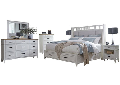 Parker House - Americana Modern Bedroom King Shelter Bed 2 Nightstands Dresser with Mirror and Chest - BAME-6PC-1266-DMN2C view 1