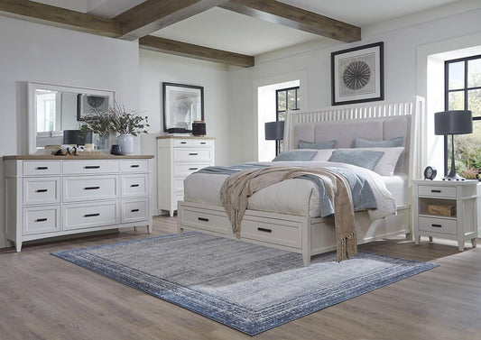 Parker House - Americana Modern Bedroom King Shelter Bed 2 Nightstands Dresser with Mirror and Chest - BAME-6PC-1266-DMN2C view 2
