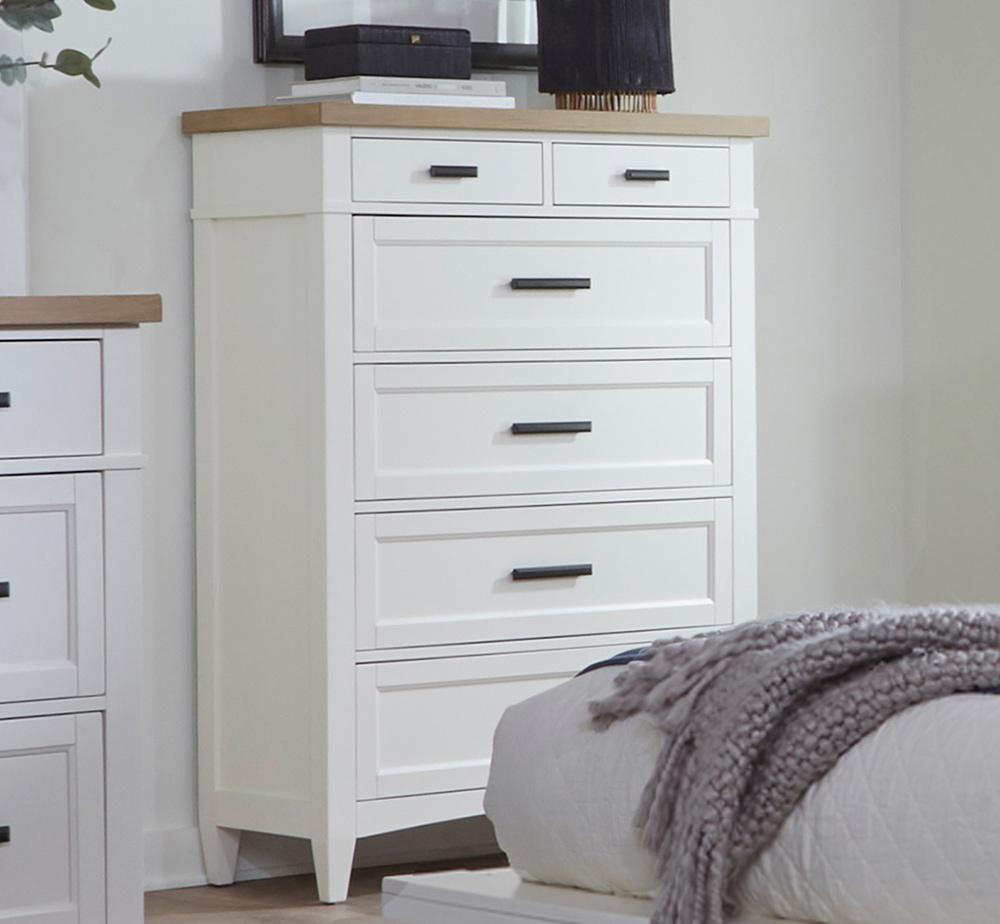 Parker House - Americana Modern Bedroom King Shelter Bed 2 Nightstands Dresser with Mirror and Chest - BAME-6PC-1266-DMN2C view 7