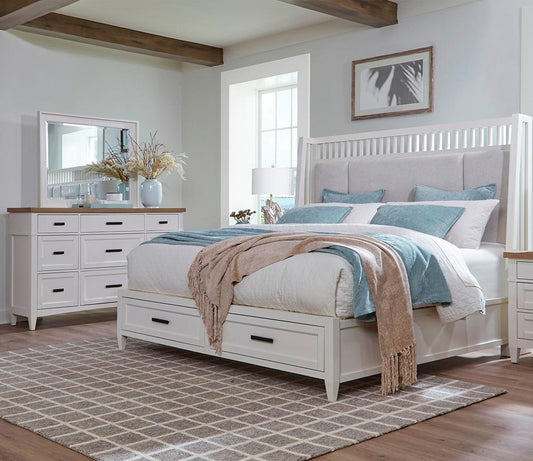 Parker House - Americana Modern Bedroom King Shelter Bed with Dresser and Mirror - BAME-3PC-1266-DM veiw 2