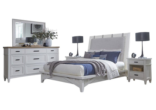 Parker House - Americana Modern Bedroom Queen Platform Bed 2 Nightstands and Dresser with Mirror - BAME-5PC-1150-DMN2 view 1