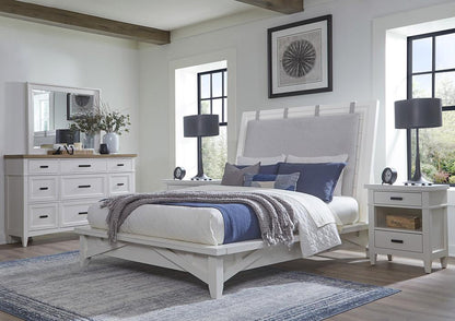 Parker House - Americana Modern Bedroom Queen Platform Bed 2 Nightstands and Dresser with Mirror - BAME-5PC-1150-DMN2 view 2
