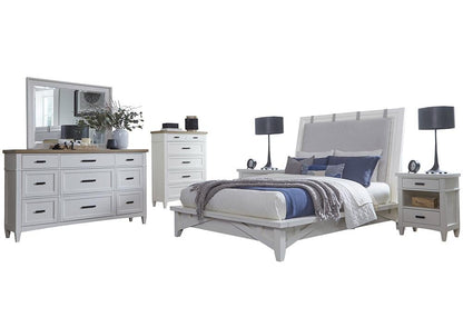 Parker House - Americana Modern Bedroom Queen Platform Bed 2 Nightstands Dresser with Mirror and Chest - BAME-6PC-1150-DMN2C view 1