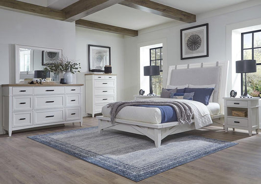Parker House - Americana Modern Bedroom Queen Platform Bed 2 Nightstands Dresser with Mirror and Chest - BAME-6PC-1150-DMN2C view 2