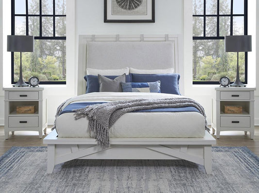 Parker House - Americana Modern Bedroom Queen Platform Bed with 2 Nightstands - BAME-3PC-1150-N2 veiw 2