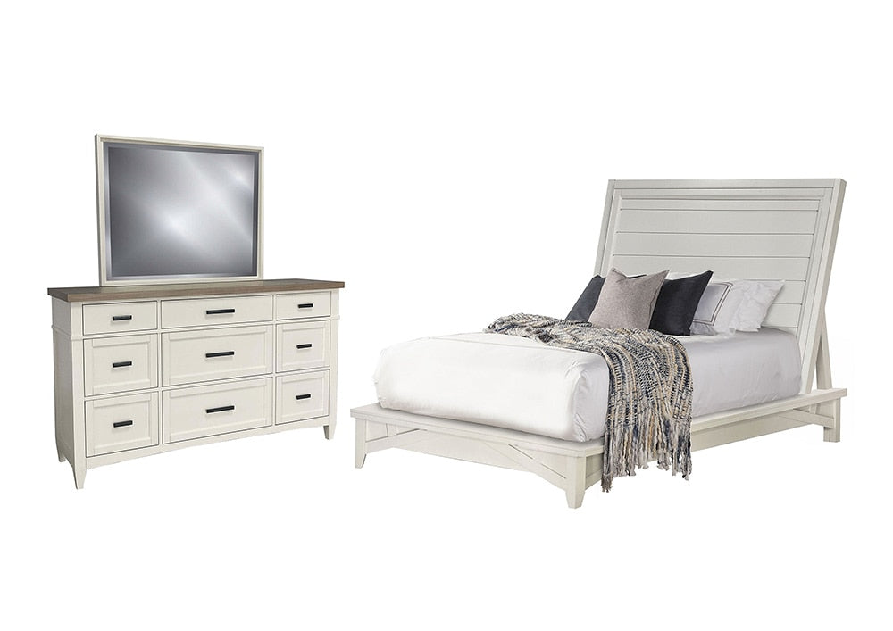 Parker House - Americana Modern Bedroom Queen Platform Bed with Dresser and Mirror - BAME-3PC-1150-DM veiw 2
