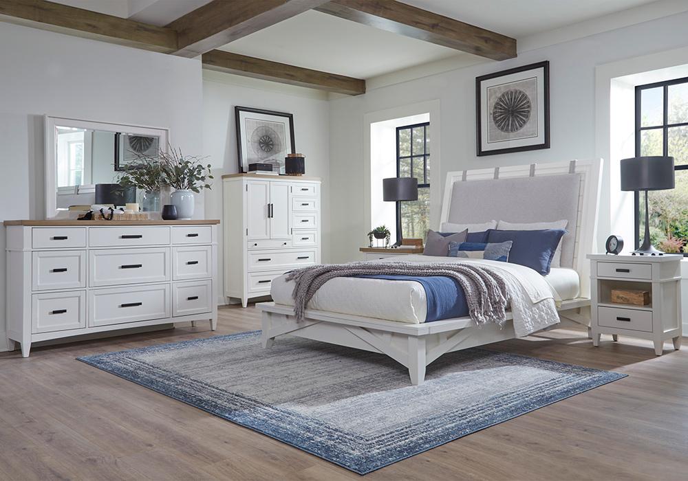 Parker House - Americana Modern Bedroom Queen Platform Bed - BAME#1150-3-COT veiw 3