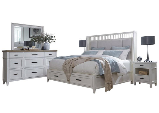 Parker House - Americana Modern Bedroom Queen Shelter Bed 2 Nightstands and Dresser with Mirror - BAME-5PC-1250-DMN2 view 1