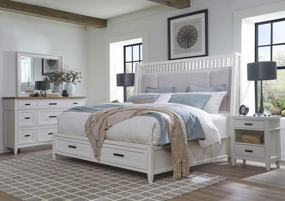 Parker House - Americana Modern Bedroom Queen Shelter Bed 2 Nightstands and Dresser with Mirror - BAME-5PC-1250-DMN2 view 2