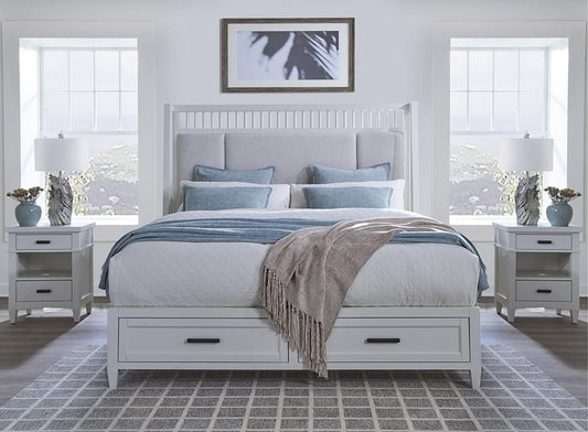 Parker House - Americana Modern Bedroom Queen Shelter Bed with 2 Nightstands - BAME-3PC-1250-N2 veiw 2