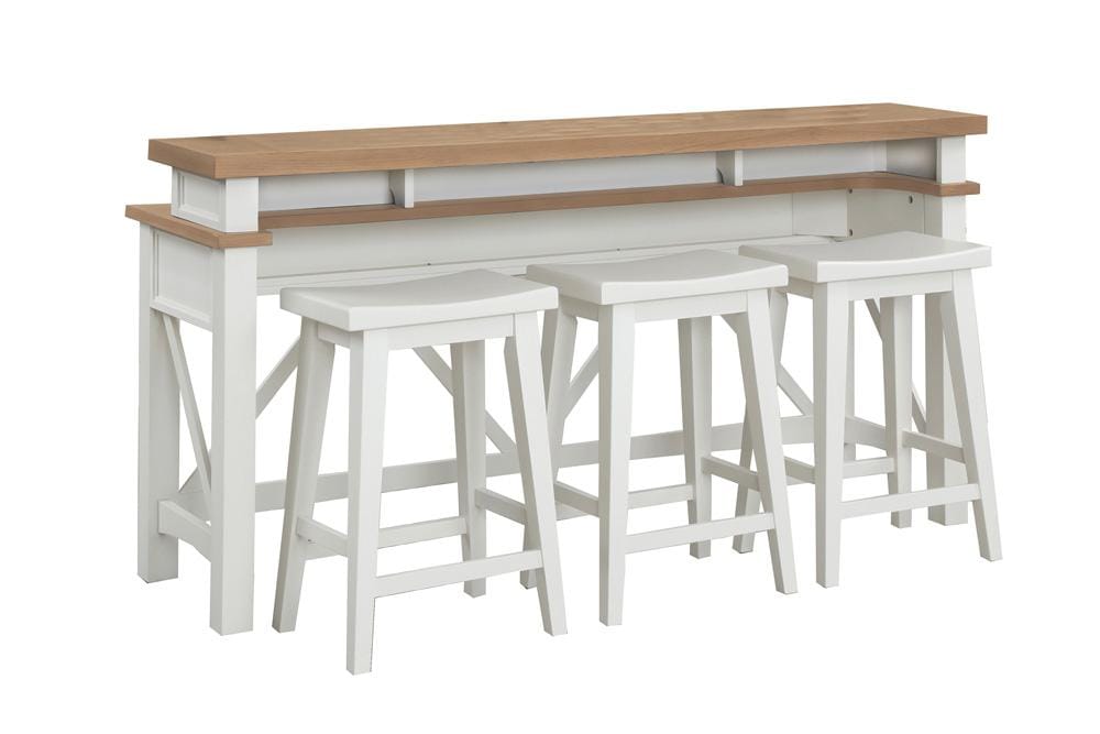Parker House - Americana Modern - Cotton Cocktail Table with 2 Chairside Tables and Console Table with 3 Stools - AME-7PC-01-06-09-4-COT veiw 6