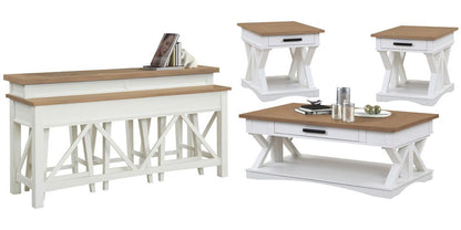 Parker House - Americana Modern - Cotton Cocktail Table with 2 End Tables and Console Table with 3 Stools - AME-7PC-01-02-09-4-COT veiw 1