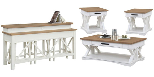Parker House - Americana Modern - Cotton Cocktail Table with 2 End Tables and Console Table with 3 Stools - AME-7PC-01-02-09-4-COT veiw 1